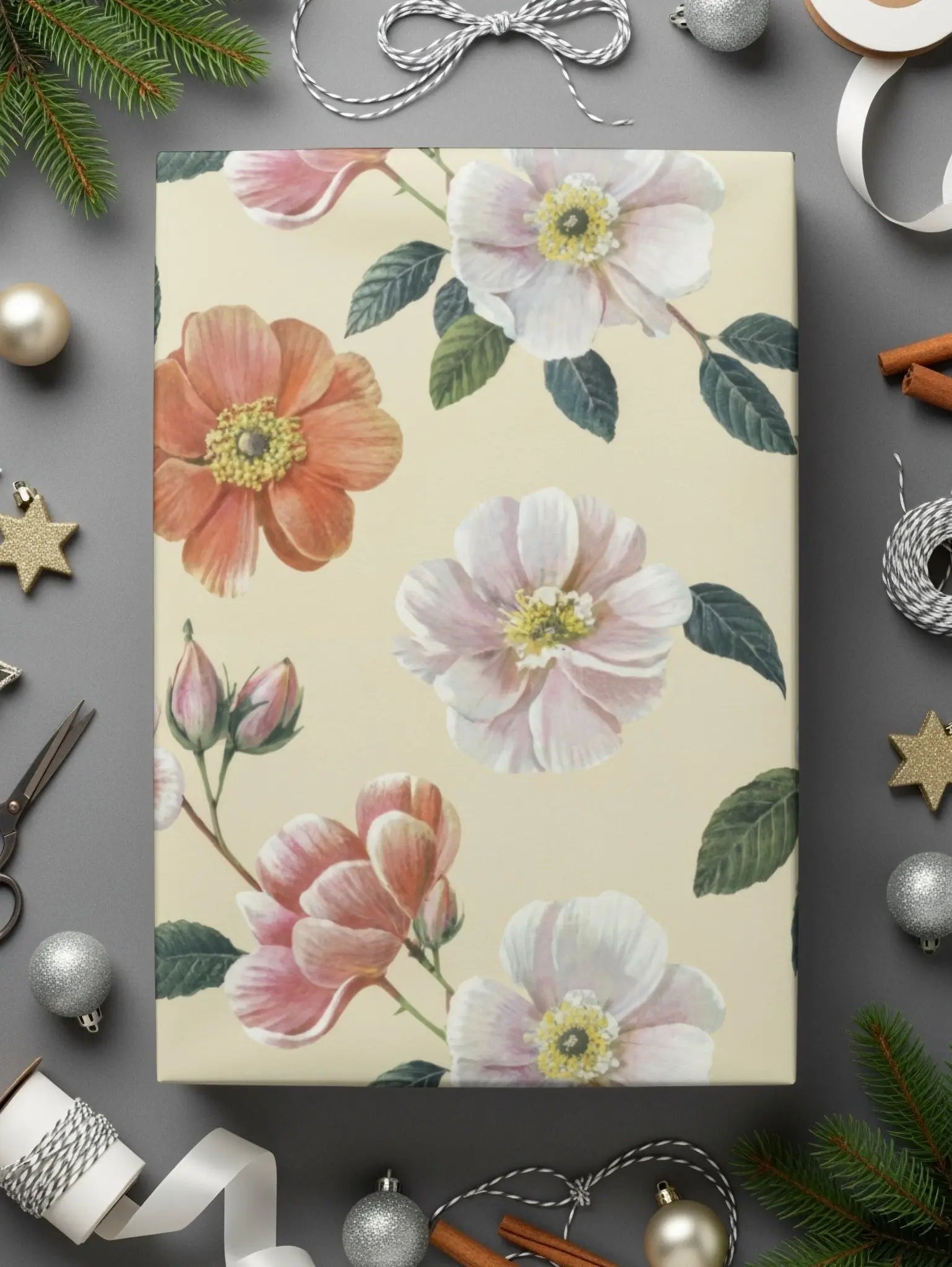 Floral Seamless Pattern Digital, Dog Rose Flower, Vintage Botanical, Repeat Pattern, Printable Fabric Design, Digital Paper Download - Moore and Mountain
