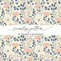 Floral Seamless Pattern, Digital Download, Commercial Use, Flower Seamless, Botanical Print, Pink Flower, 12x12 JPEG Files - Moore and Mountain