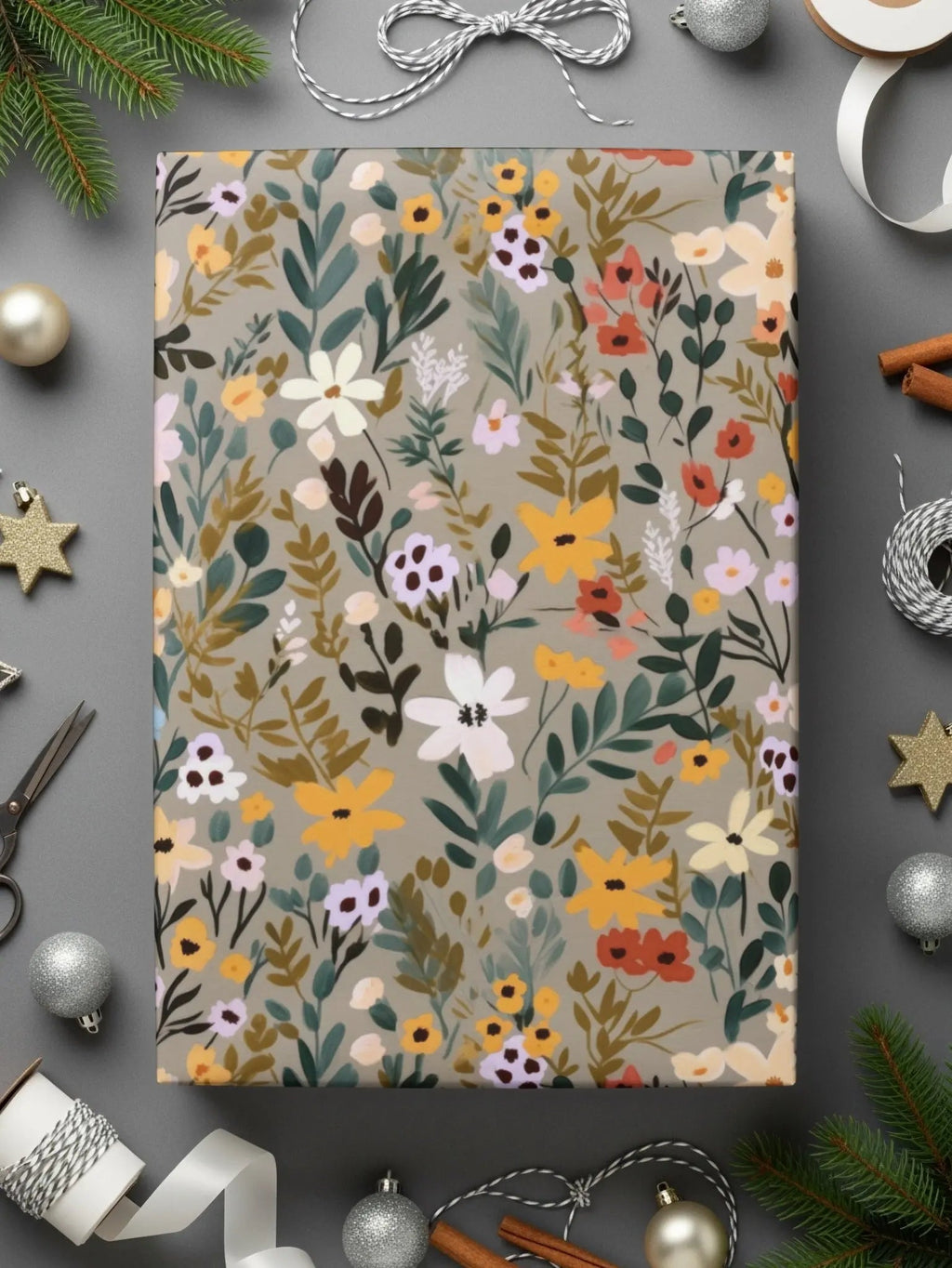 Floral Seamless Pattern, Digital Download, Neutral Colors, Flower Background, 12x12 JPEG Files, Fabric Design, Scrapbooking, Digital Paper - Moore and Mountain