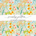 Floral Seamless Pattern Digital Download, Watercolor Flowers Repeat Pattern, Fabric Design, Scrapbooking Paper, Backgrounds, Surface Print - Moore and Mountain