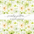 Floral Seamless Pattern Digital, Flower Background Texture Paper, Watercolor Pattern Design, Printable Surface Pattern Files - Moore and Mountain