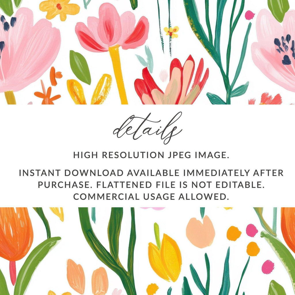 Floral Seamless Pattern Digital, Flower Clipart, Scrapbook Paper, Floral Design, Fabric Design, Floral Illustration, Paper Crafts - Moore and Mountain