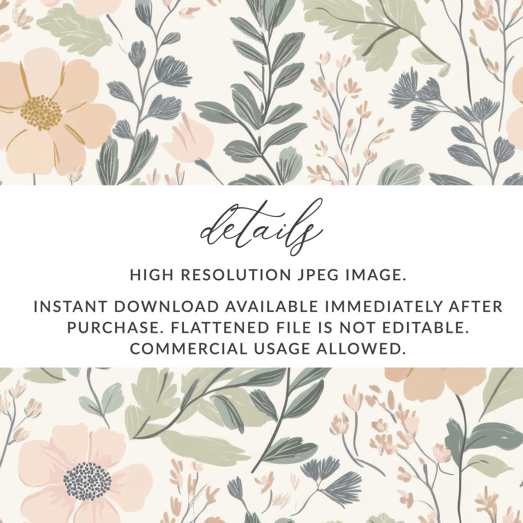 Floral Seamless Pattern, Digital Paper, Blush Pink Flowers, Green Leaves, Repeating Pattern, Fabric Design, Digital Download - Moore and Mountain