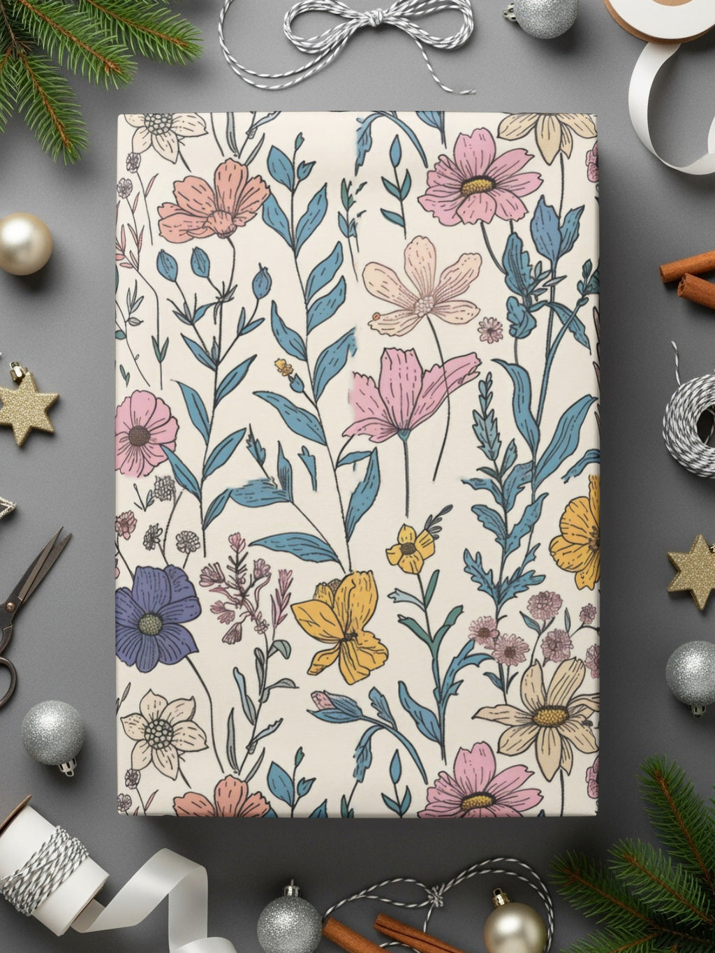 Floral Seamless Pattern Digital Paper, Botanical Flower Background, JPEG Files for Fabric Print, Scrapbooking, Digital Download - Moore and Mountain