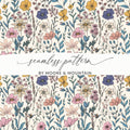 Floral Seamless Pattern Digital Paper, Botanical Flower Background, JPEG Files for Fabric Print, Scrapbooking, Digital Download - Moore and Mountain