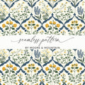 Floral Seamless Pattern Digital Paper, Botanical Repeat Pattern, Flower Background, Scrapbooking Pattern, Digital Download - Moore and Mountain