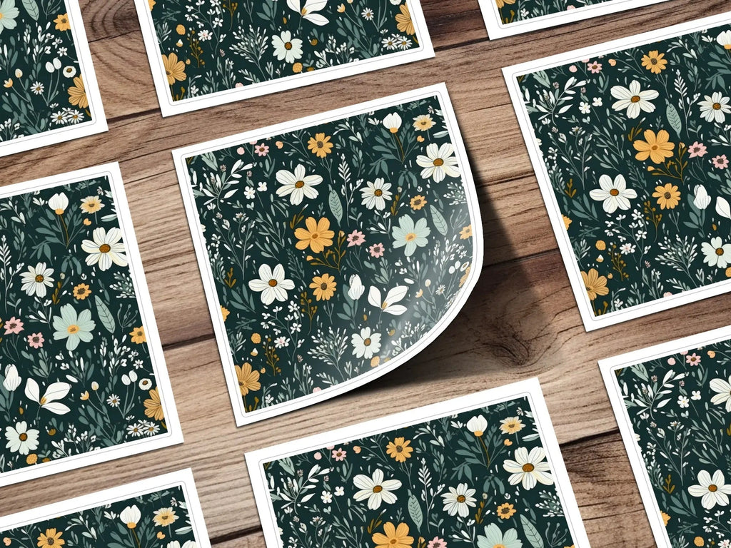 Floral Seamless Pattern Digital Paper, Botanical Wallpaper, Meadow Flower Design, Spring Digital Print, Fabric Design, 12x12 JPEG - Moore and Mountain
