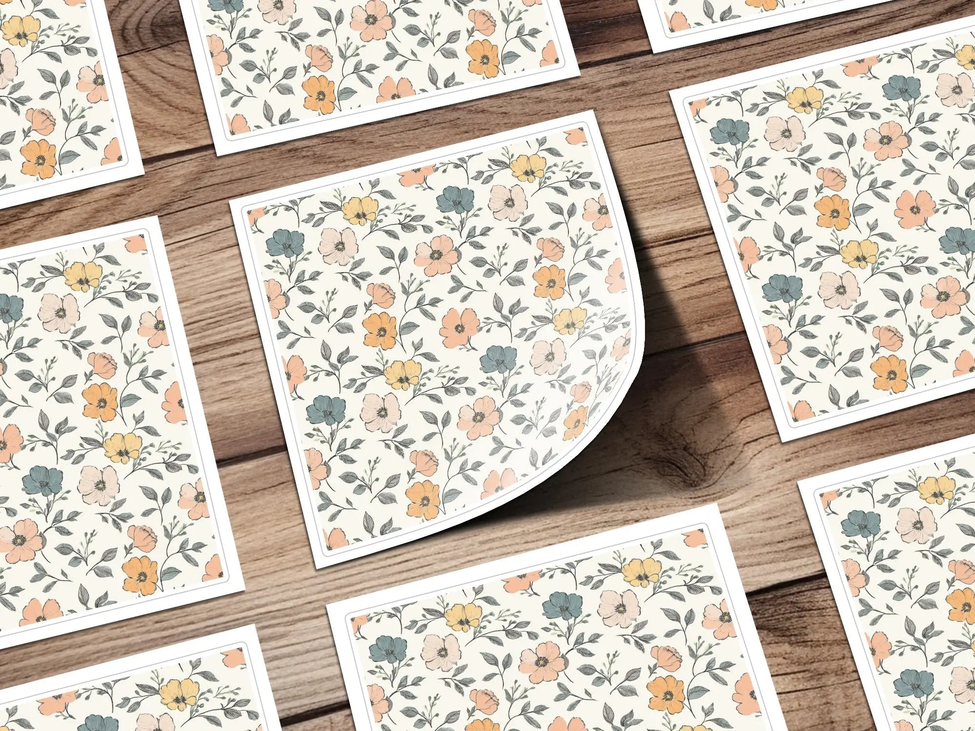 Floral Seamless Pattern, Digital Paper, Flower Design, Commercial Use, JPEG Files, Print On Demand, 12x12 inch, 2 Scales, Download - Moore and Mountain