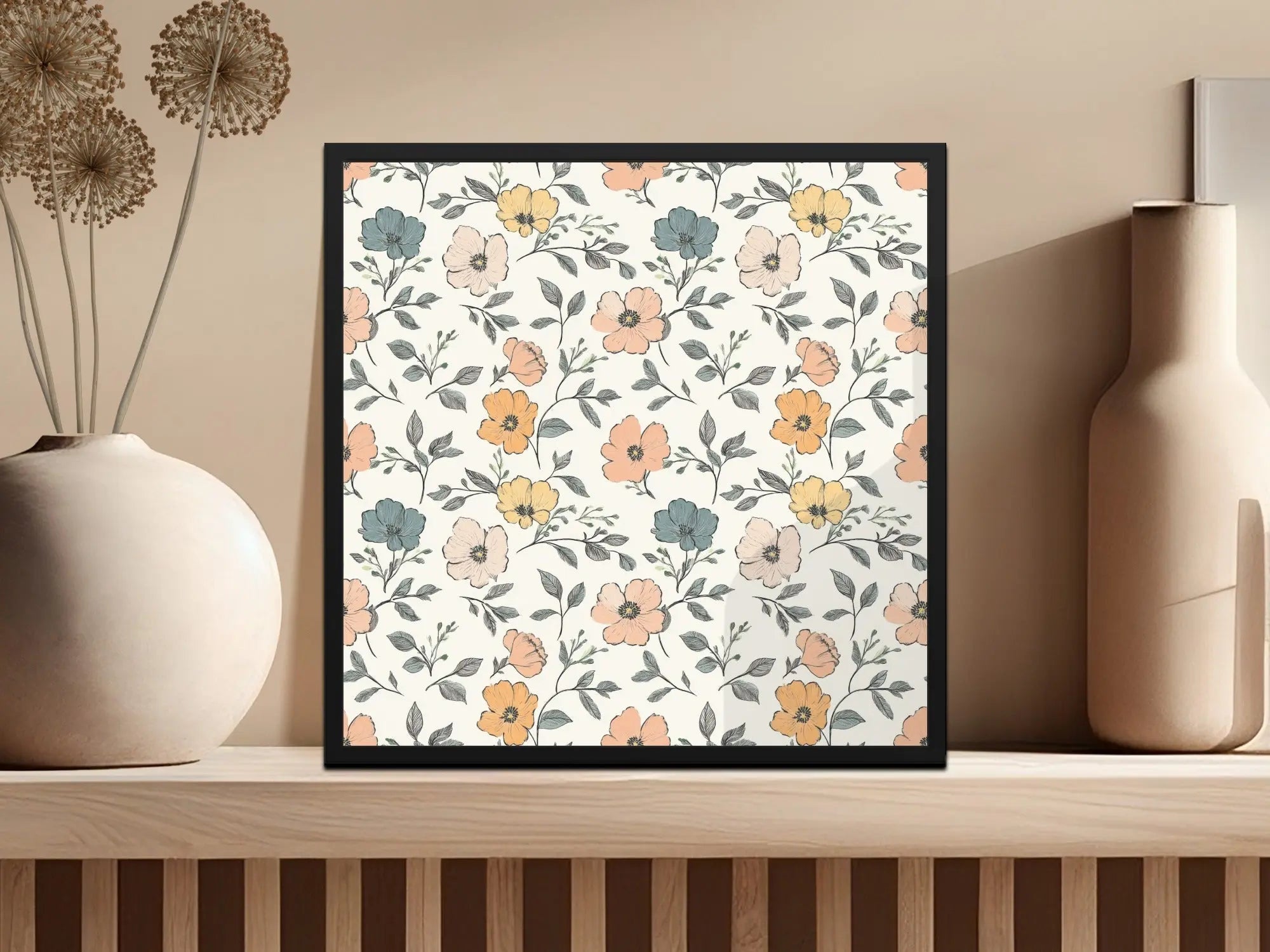 Floral Seamless Pattern, Digital Paper, Flower Design, Commercial Use, JPEG Files, Print On Demand, 12x12 inch, 2 Scales, Download - Moore and Mountain