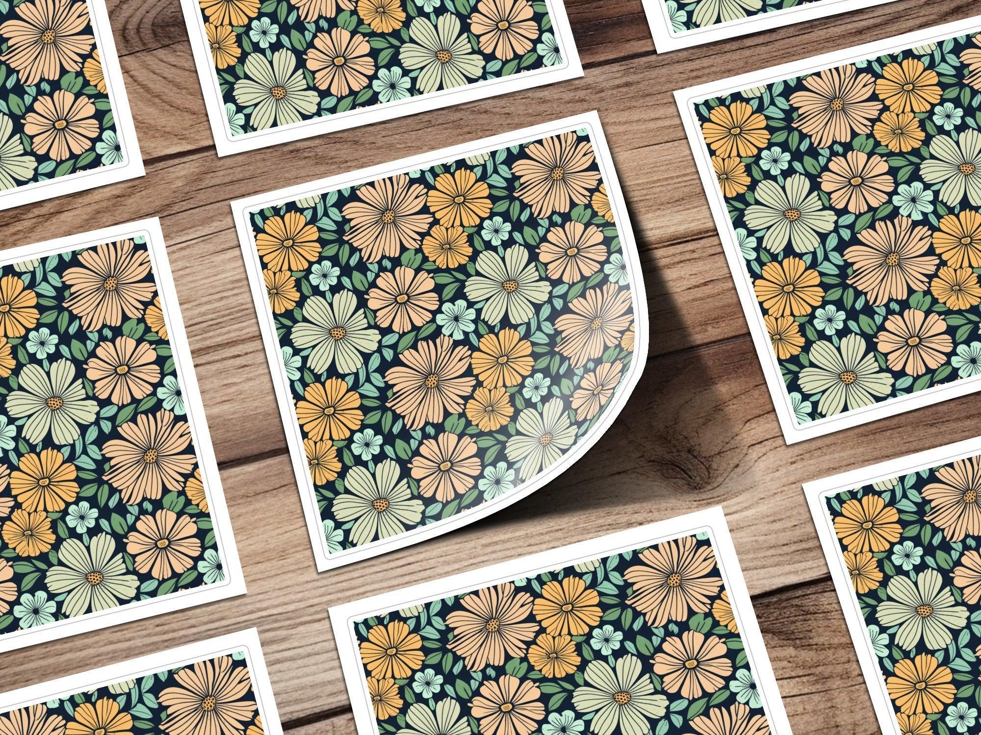 Floral Seamless Pattern, Digital Paper, Flower Pattern, Fabric Design, Print on Demand, Commercial Use, Retro Floral, Digital Download - Moore and Mountain