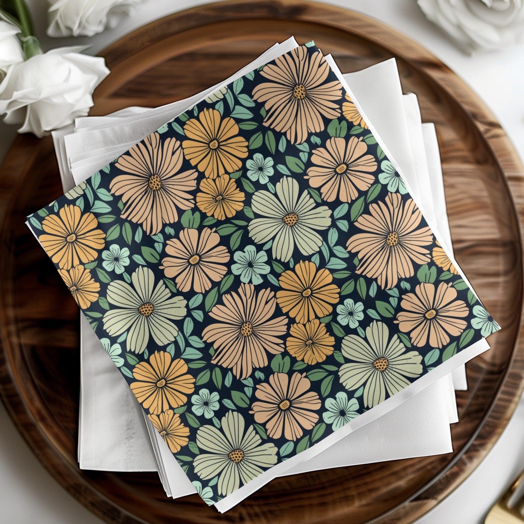 Floral Seamless Pattern, Digital Paper, Flower Pattern, Fabric Design, Print on Demand, Commercial Use, Retro Floral, Digital Download - Moore and Mountain