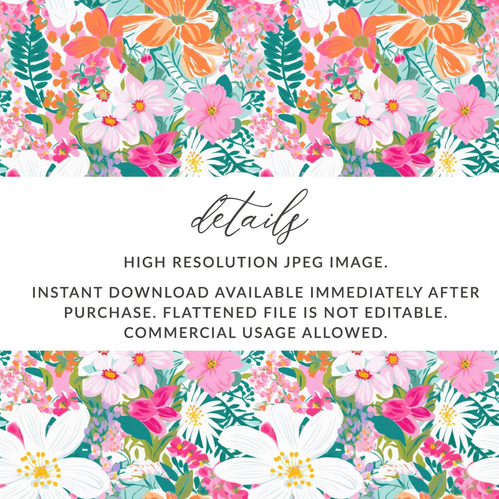 Floral Seamless Pattern, Digital Paper, Flowers Fabric Design, Spring Background, Repeat Pattern, Printable Paper, Digital Downloads - Moore and Mountain