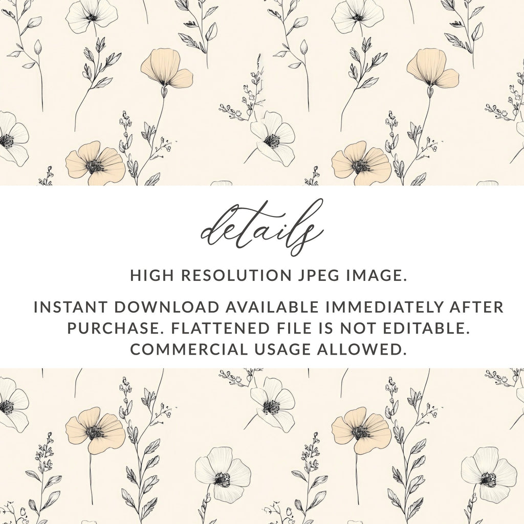 Floral Seamless Pattern, Digital Paper Pack, Flower Background, Botanical Print, Aesthetic Design, Scrapbook Paper, Fabric Design - Moore and Mountain