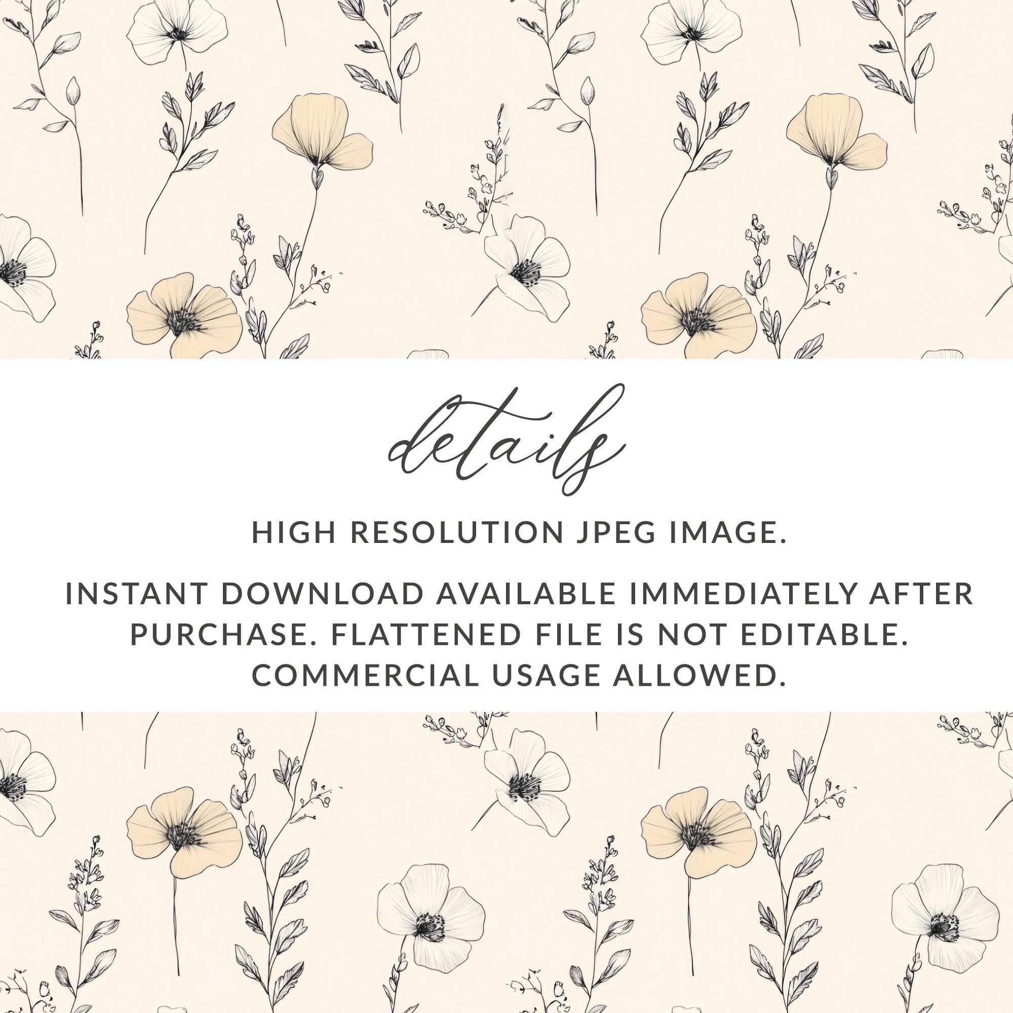 Floral Seamless Pattern, Digital Paper Pack, Flower Background, Botanical Print, Aesthetic Design, Scrapbook Paper, Fabric Design - Moore and Mountain