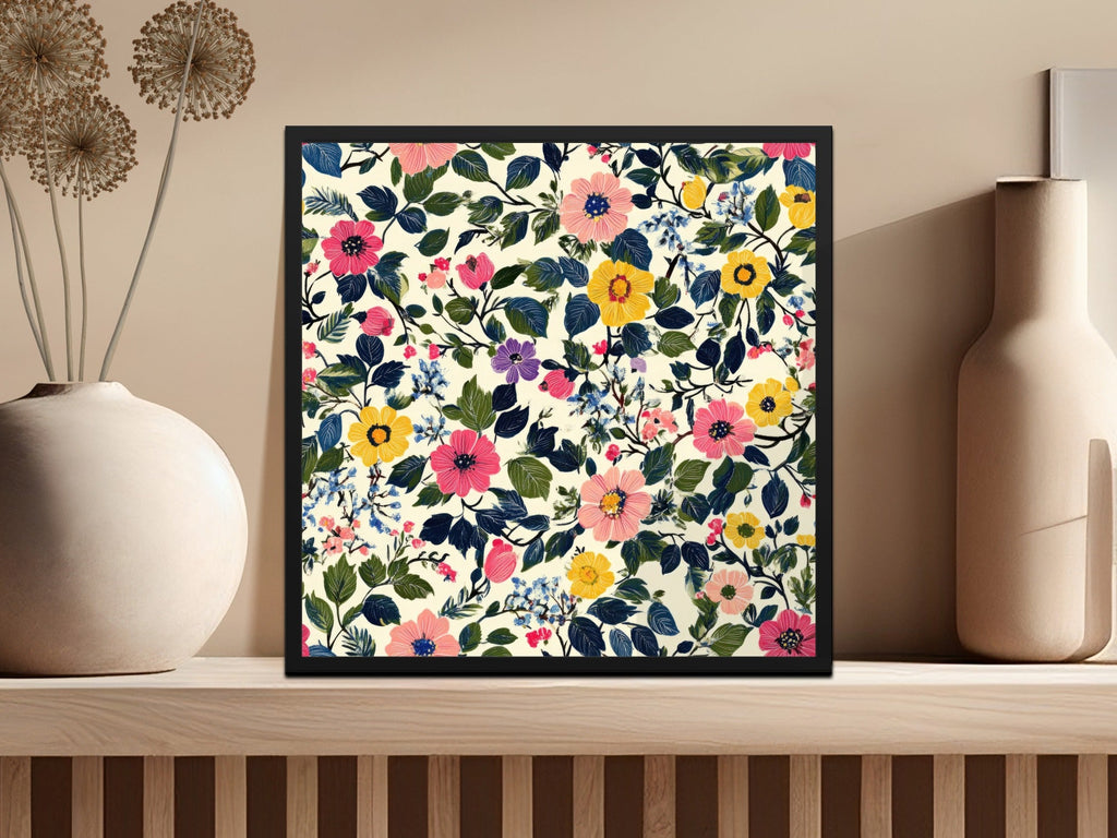 Floral Seamless Pattern, Digital Paper Pack, Flower Repeat Pattern, Pink Yellow Blue Floral Print, Fabric Pattern, Scrapbook Paper - Moore and Mountain