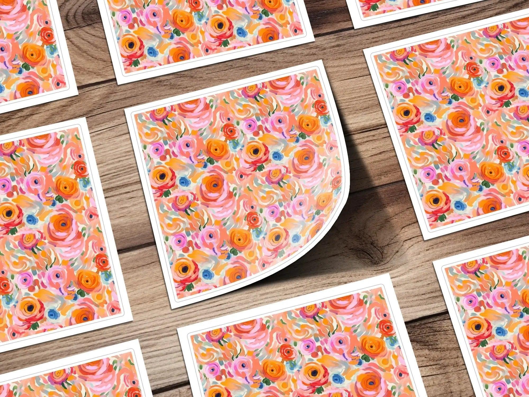 Floral Seamless Pattern, Digital Paper Pack, Rose Repeat Pattern, Watercolor Texture, Flower Illustration, Fabric Design, DIY Projects - Moore and Mountain