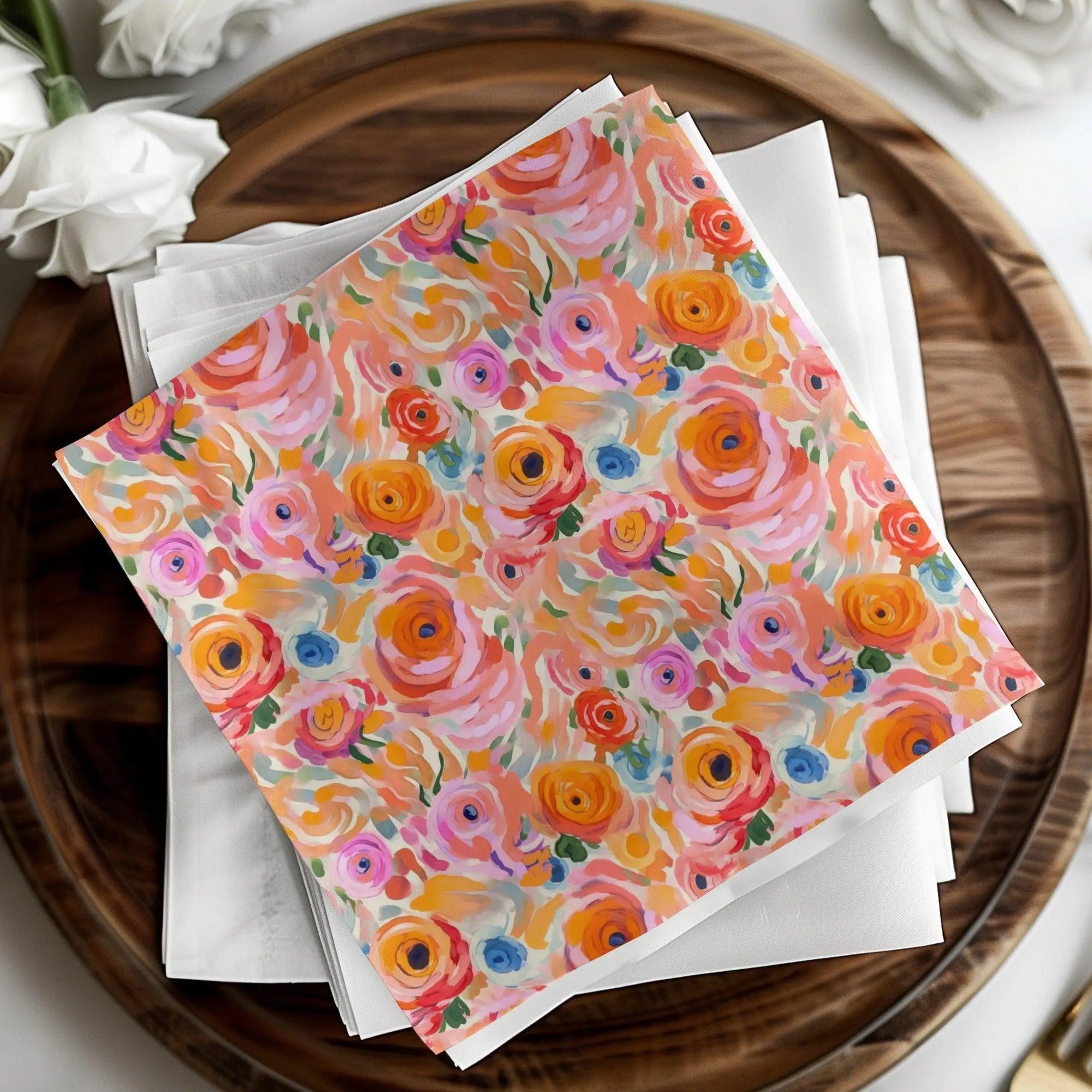 Floral Seamless Pattern, Digital Paper Pack, Rose Repeat Pattern, Watercolor Texture, Flower Illustration, Fabric Design, DIY Projects - Moore and Mountain