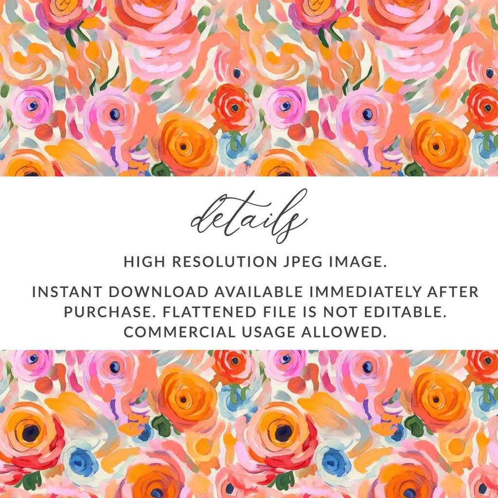 Floral Seamless Pattern, Digital Paper Pack, Rose Repeat Pattern, Watercolor Texture, Flower Illustration, Fabric Design, DIY Projects - Moore and Mountain