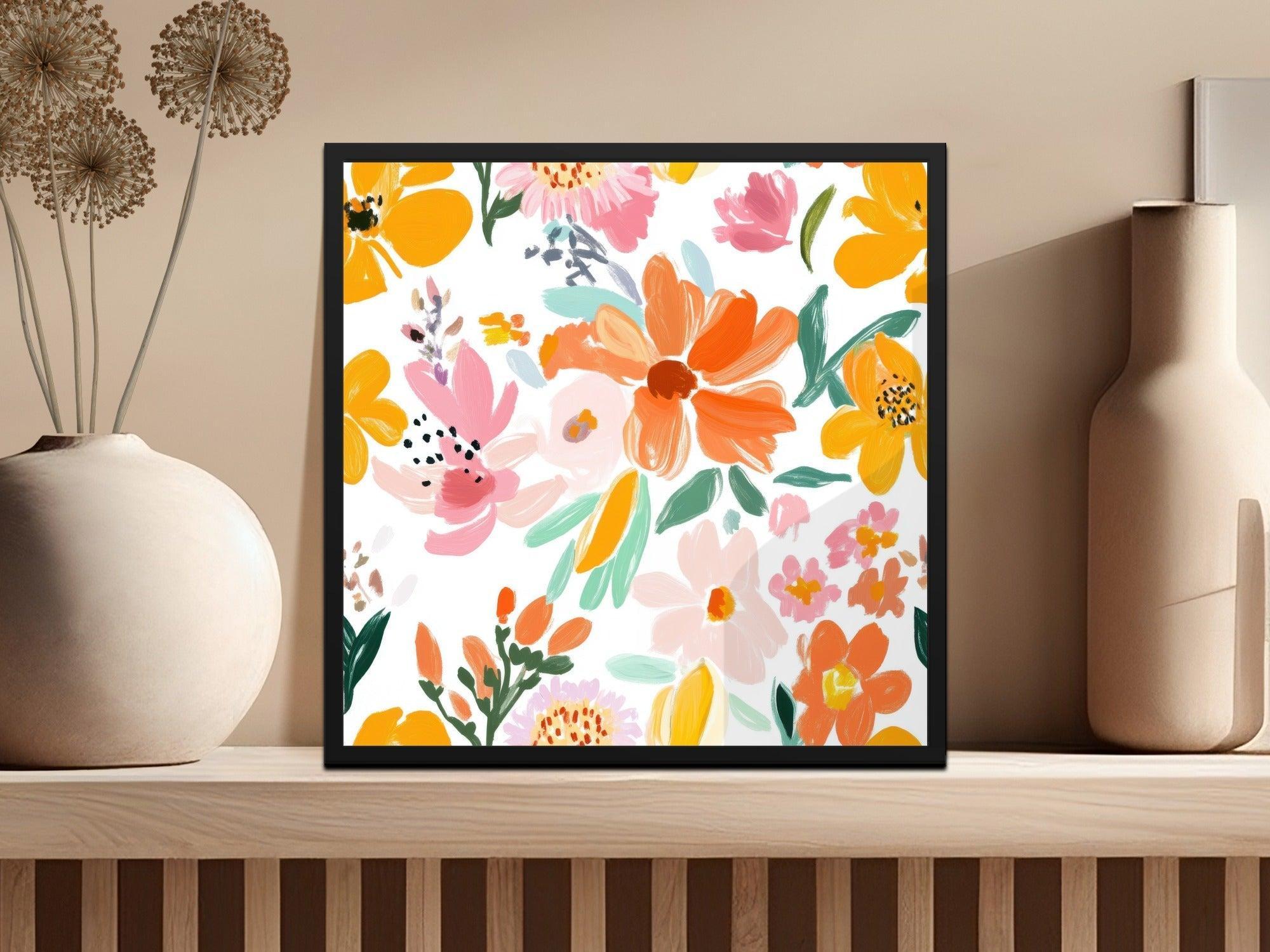 Floral Seamless Pattern Digital Paper, Painted Flower Pattern, Spring Summer Fabric Design, Floral Print Digital, Commercial Use - Moore and Mountain