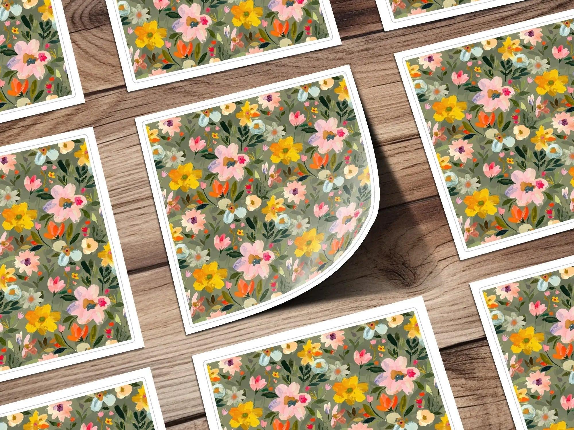 Floral Seamless Pattern Digital Paper, Painterly Flowers Background, Pastel Flower Print, Fabric Design, Scrapbook Paper, Digital Download - Moore and Mountain