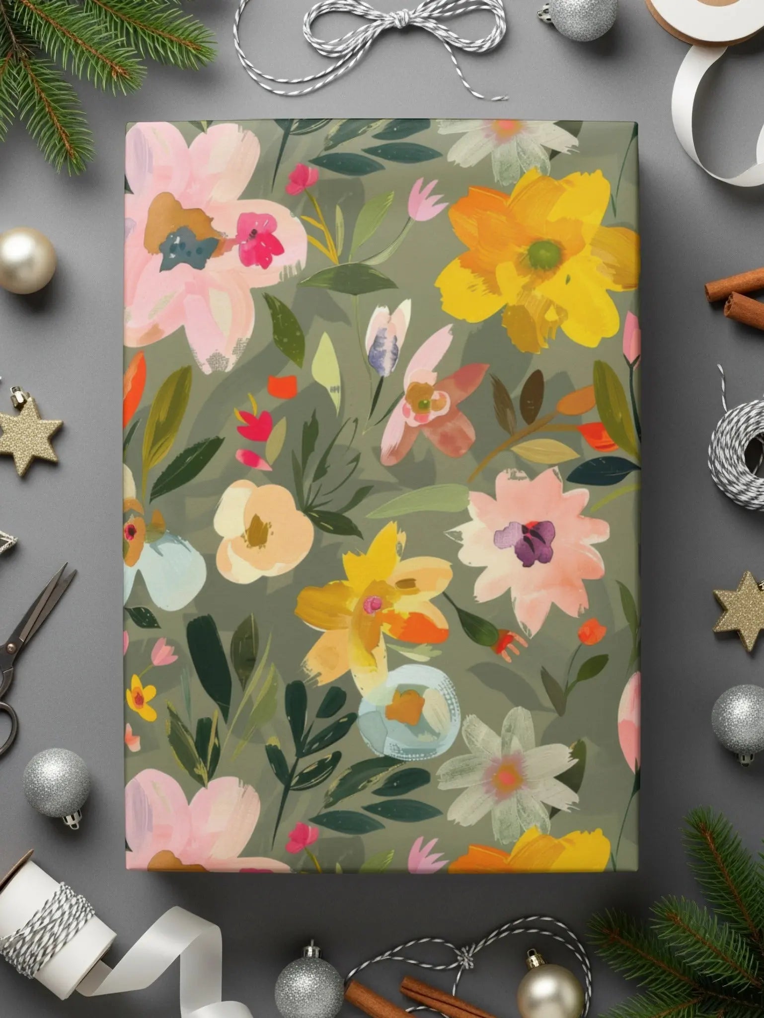 Floral Seamless Pattern Digital Paper, Painterly Flowers Background, Pastel Flower Print, Fabric Design, Scrapbook Paper, Digital Download - Moore and Mountain