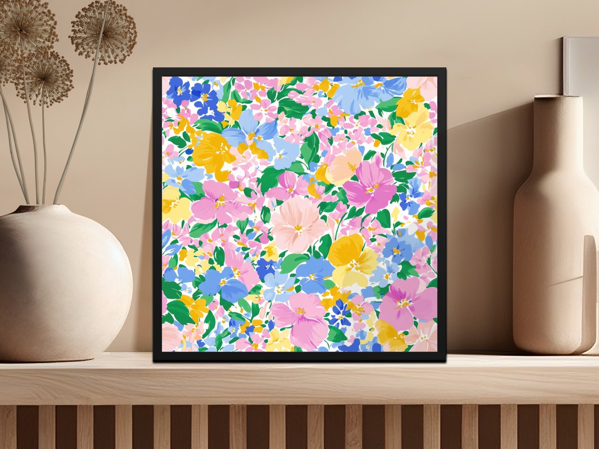 Floral Seamless Pattern, Digital Paper, Watercolor Flower Design, Fabric Print, Printable Background, Scrapbooking Paper, Pastel Palette - Moore and Mountain