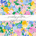 Floral Seamless Pattern, Digital Paper, Watercolor Flower Design, Fabric Print, Printable Background, Scrapbooking Paper, Pastel Palette - Moore and Mountain