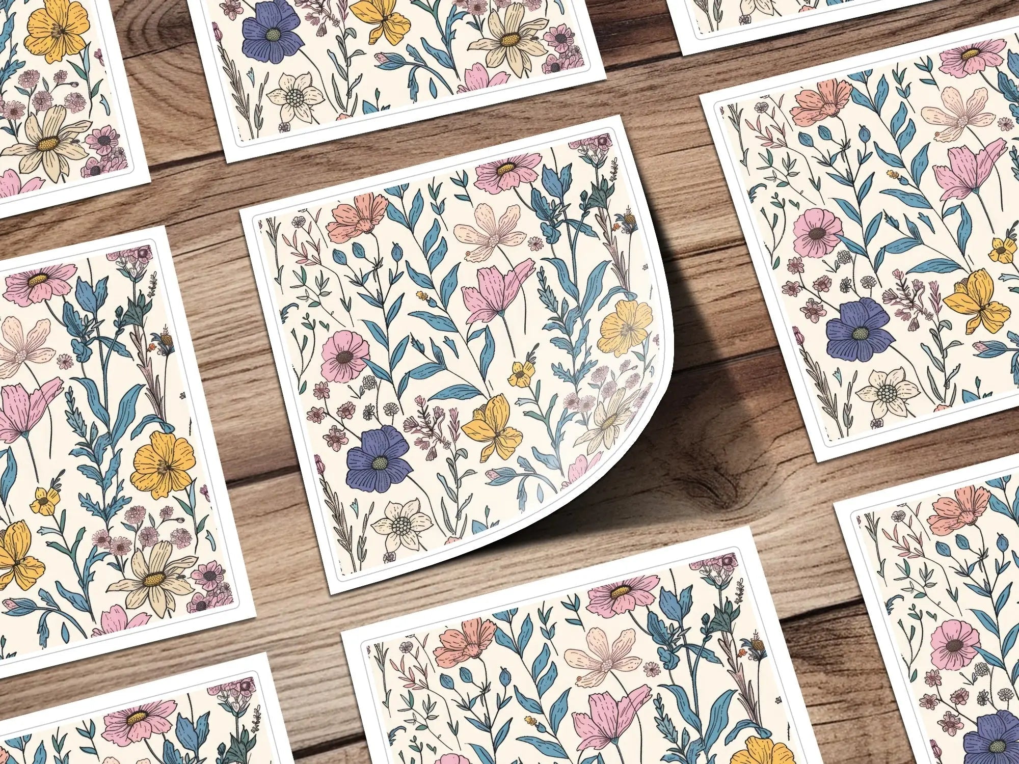 Floral Seamless Pattern Digital, Pastel Flower Background JPEG, Textile Design Printable, Scrapbook Paper, Fabric Design, Digital Download - Moore and Mountain
