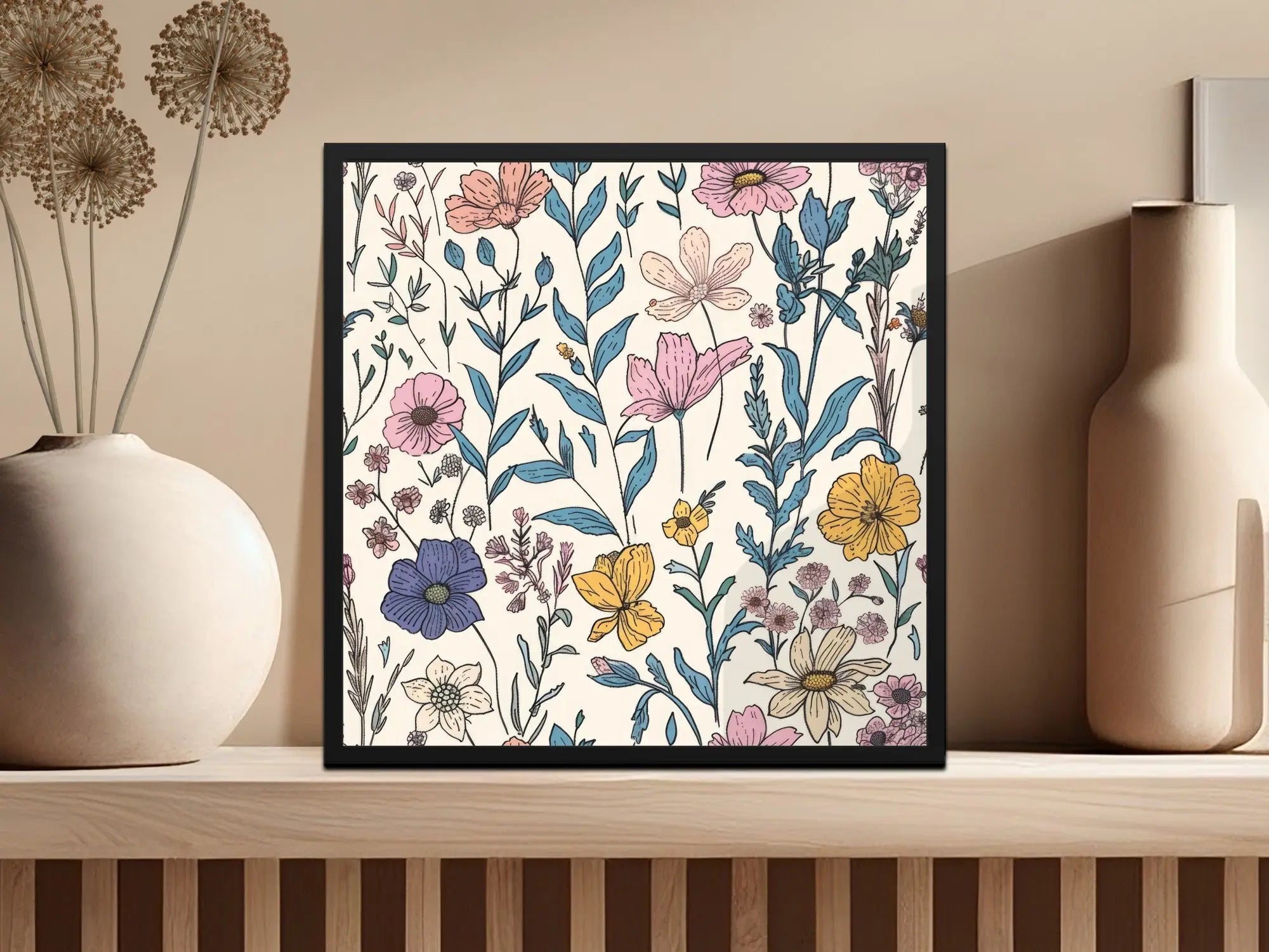 Floral Seamless Pattern Digital, Pastel Flower Background JPEG, Textile Design Printable, Scrapbook Paper, Fabric Design, Digital Download - Moore and Mountain