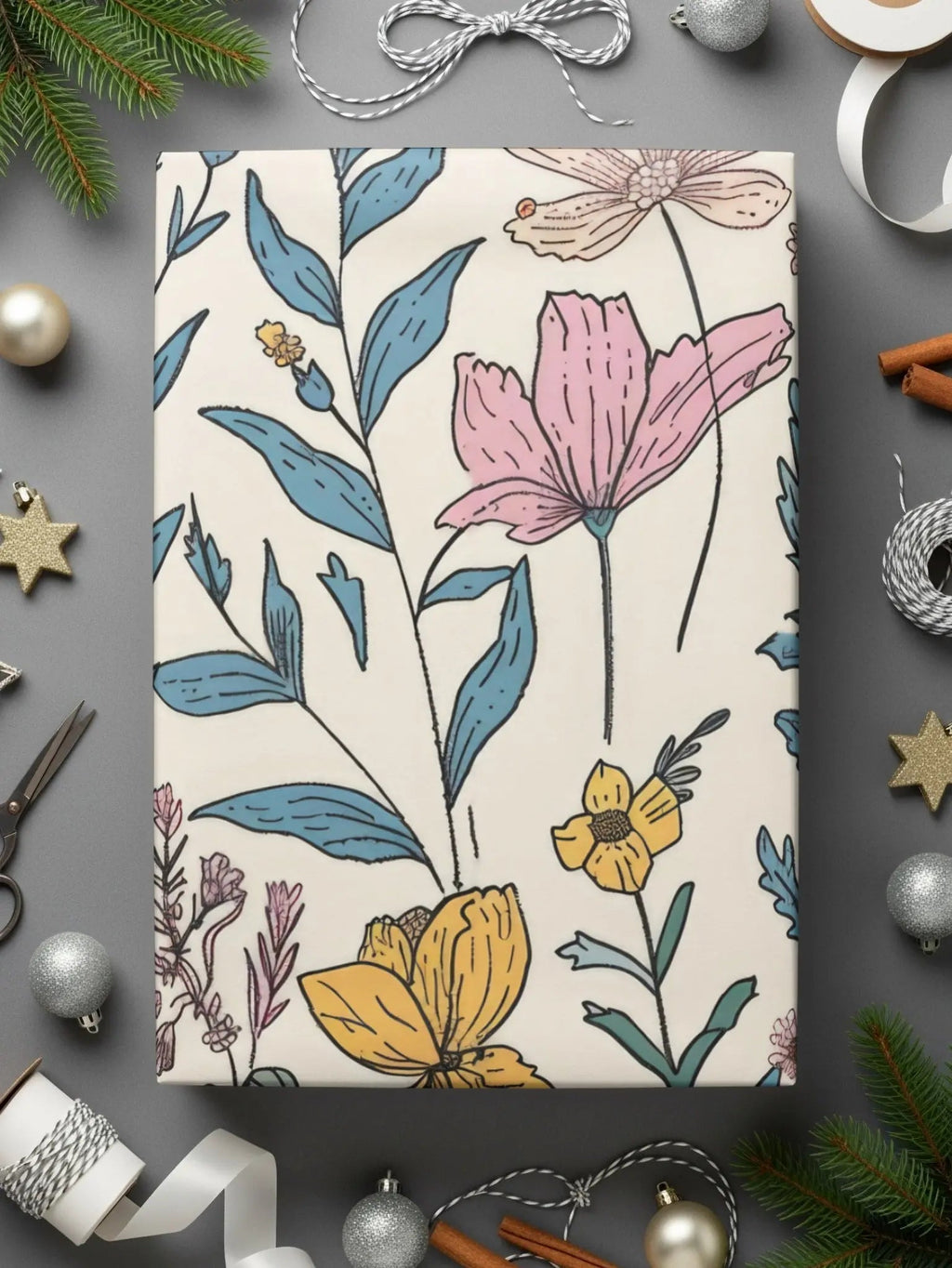 Floral Seamless Pattern Digital, Pastel Flower Background JPEG, Textile Design Printable, Scrapbook Paper, Fabric Design, Digital Download - Moore and Mountain
