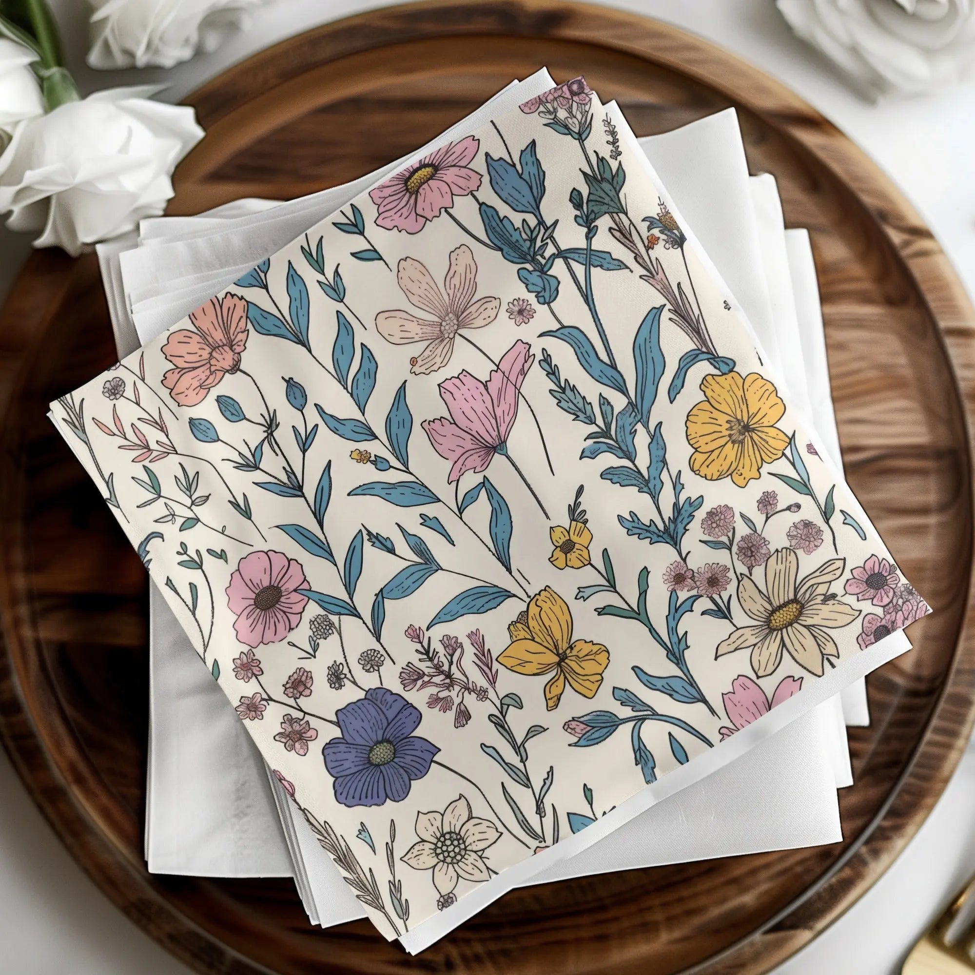 Floral Seamless Pattern Digital, Pastel Flower Background JPEG, Textile Design Printable, Scrapbook Paper, Fabric Design, Digital Download - Moore and Mountain