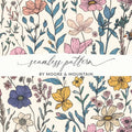 Floral Seamless Pattern Digital, Pastel Flower Background JPEG, Textile Design Printable, Scrapbook Paper, Fabric Design, Digital Download - Moore and Mountain