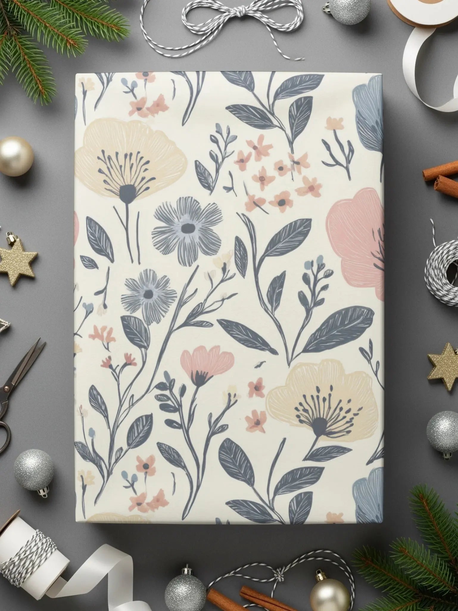 Floral Seamless Pattern Digital, Pastel Flower Repeat Pattern, Scrapbook Paper Digital, Print on Demand, Fabric Design, 12x12 JPEG - Moore and Mountain