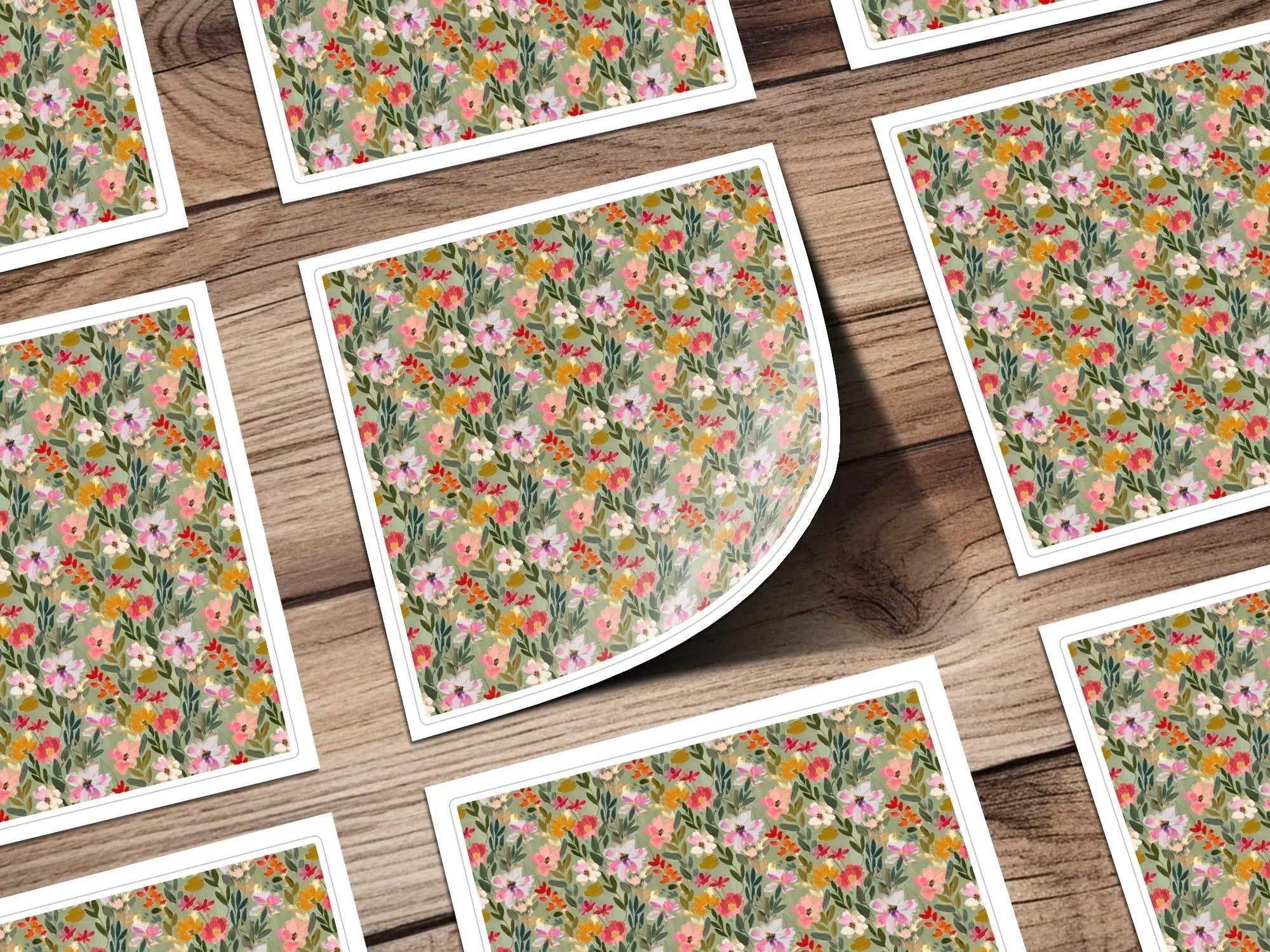 Floral Seamless Pattern Digital, Watercolor Flower Repeat, Colorful Botanical Print, Fabric Design, Paper Craft Digital, 12x12 JPEG - Moore and Mountain