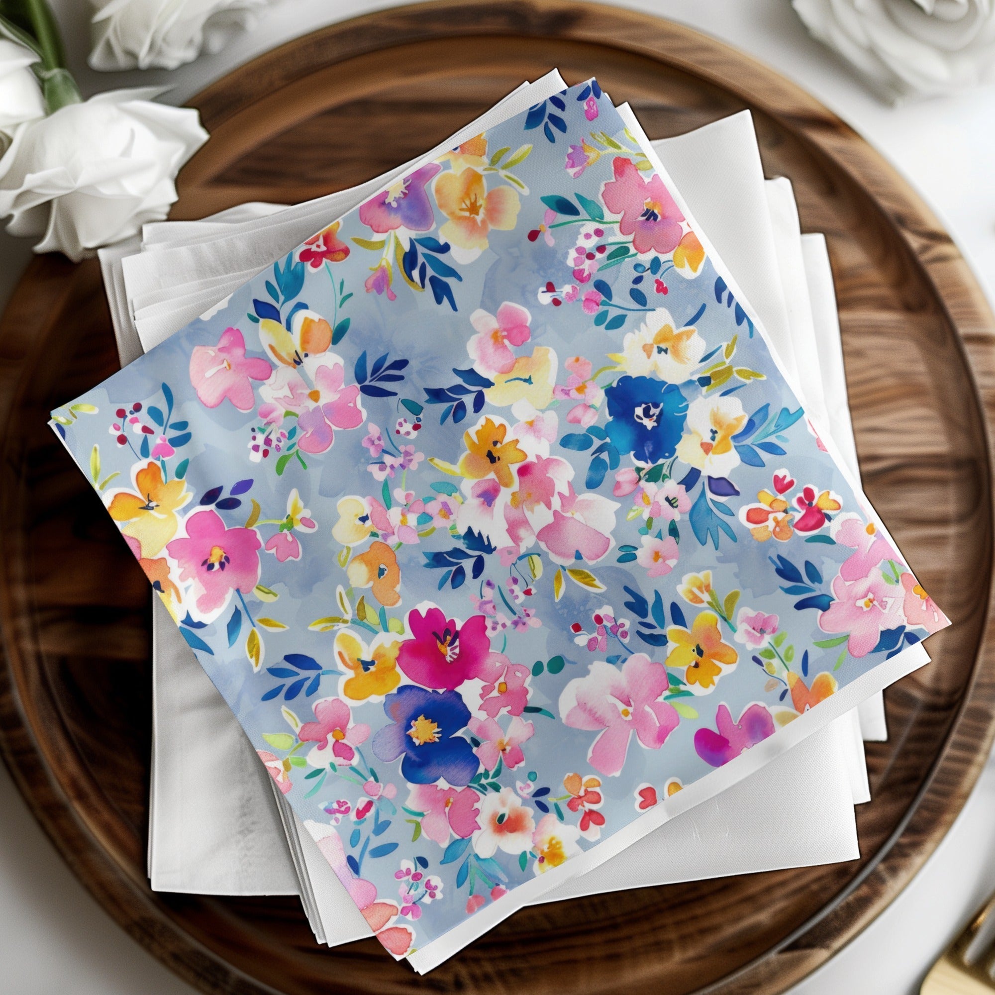 Floral Seamless Pattern Digital, Watercolor Flowers Paper, Fabric Design Print, Pastel Floral Pattern Digital Paper, Repeat Pattern Digital - Moore and Mountain