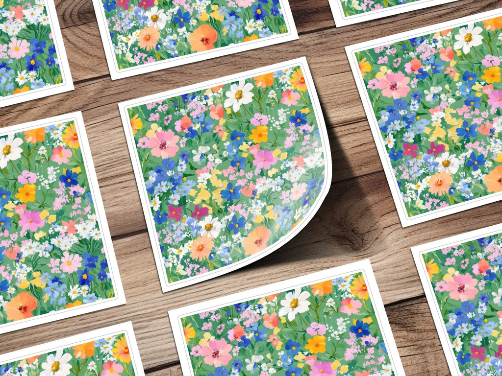 Floral Seamless Pattern Digital, Wildflower Garden Digital Paper, Colorful Floral Pattern, Scrapbook Paper, Fabric Design, Flower Print - Moore and Mountain