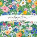 Floral Seamless Pattern Digital, Wildflower Garden Digital Paper, Colorful Floral Pattern, Scrapbook Paper, Fabric Design, Flower Print - Moore and Mountain