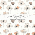 Floral Seamless Pattern, Flower Digital Paper, Neutral Botanical Pattern, Fabric Design, Textile Print, Floral Background, Digital Download - Moore and Mountain
