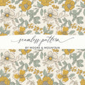 Floral Seamless Pattern, Mustard Yellow, Digital Paper, Commercial Use, Flower Design, 12x12 JPEG, Print On Demand, Scrapbooking - Moore and Mountain