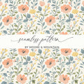 Floral Seamless Pattern, Peach, Yellow, and Green Flowers Digital Paper, Commercial Use, Print on Demand, Digital Download, Floral Design - Moore and Mountain