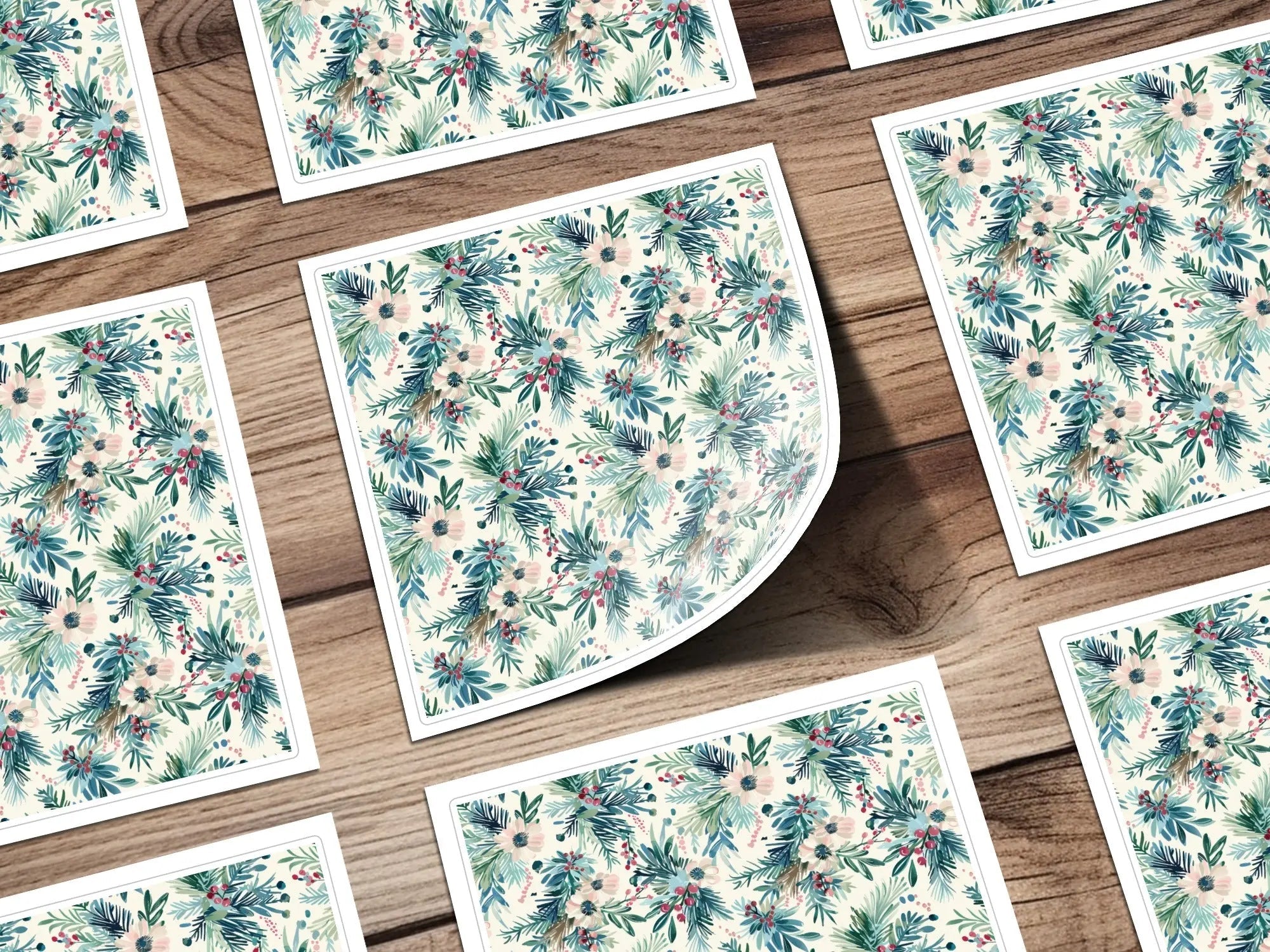 Floral Seamless Pattern, Winter Digital Paper, Christmas Digital Paper, JPEG Pattern, Fabric Design, Surface Pattern, Digital Download - Moore and Mountain