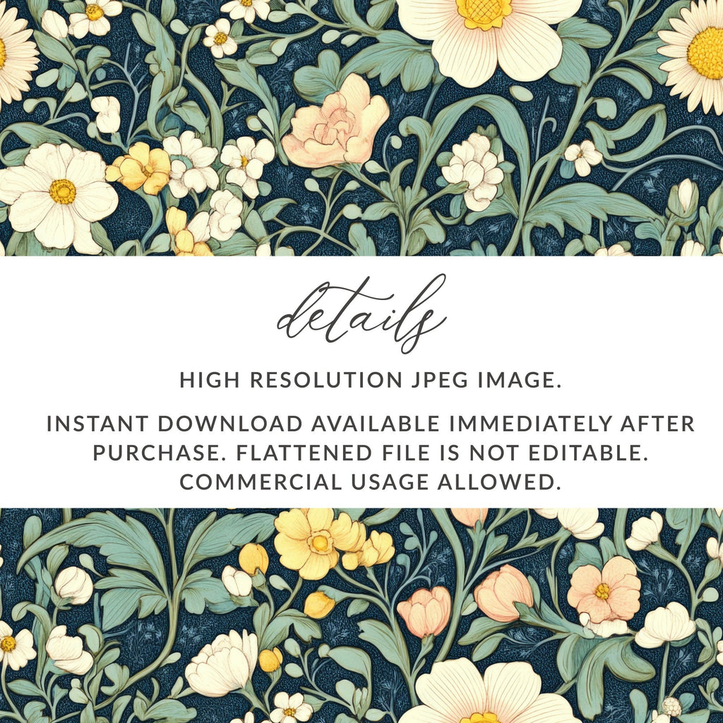 Floral Seamless Patterns, Digital Download, Flower Patterns, Floral Wallpaper, Surface Design, Floral Fabric, Repeating Pattern - Moore and Mountain