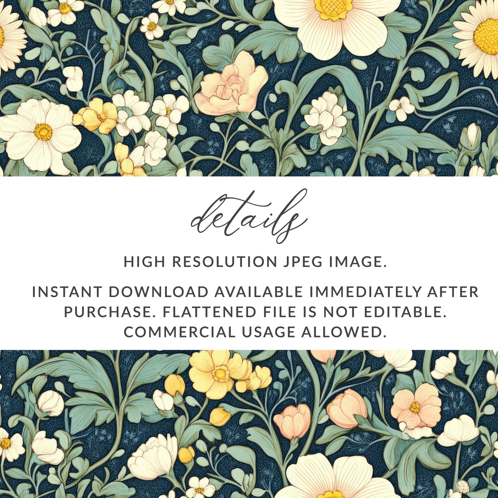 Floral Seamless Patterns, Digital Download, Flower Patterns, Floral Wallpaper, Surface Design, Floral Fabric, Repeating Pattern - Moore and Mountain
