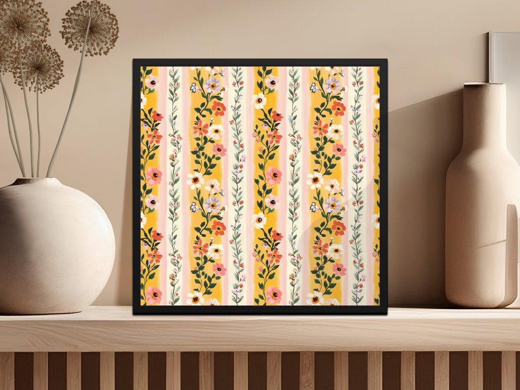 Floral Stripe Seamless Pattern Digital, Flower Clipart, Repeating Design, Fabric Design, Scrapbook Paper, Trendy Digital Paper Pack - Moore and Mountain
