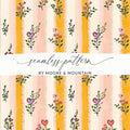 Floral Stripes Digital Paper, Heart Flowers Pattern, Seamless Pattern for Fabric, Scrapbook Paper, Digital Download, Commercial Use - Moore and Mountain