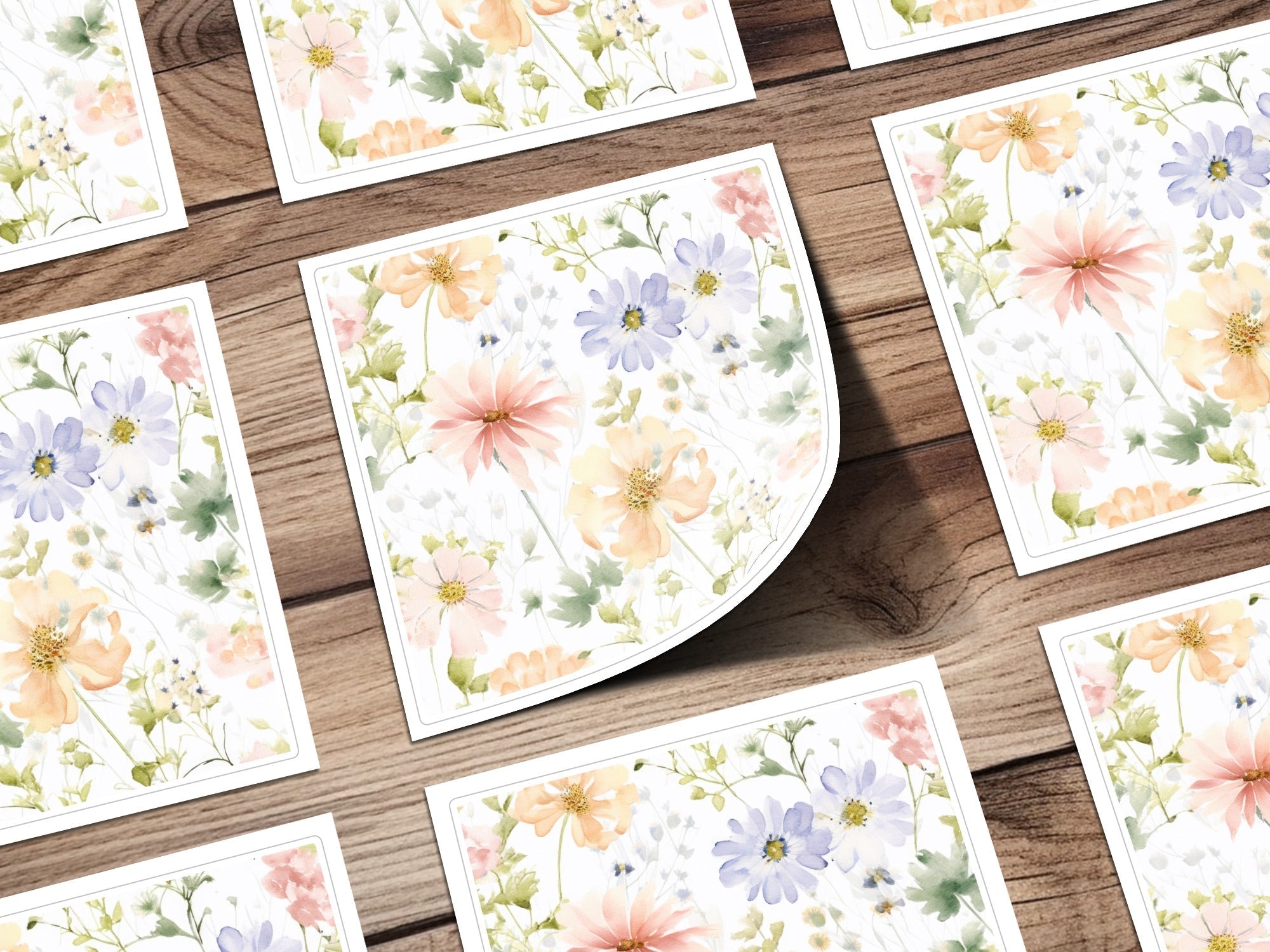 Floral Watercolor Digital Paper, Seamless Flower Pattern, Delicate Blossom, Soft Colors, Scrapbooking Paper, Printable Paper - Moore and Mountain