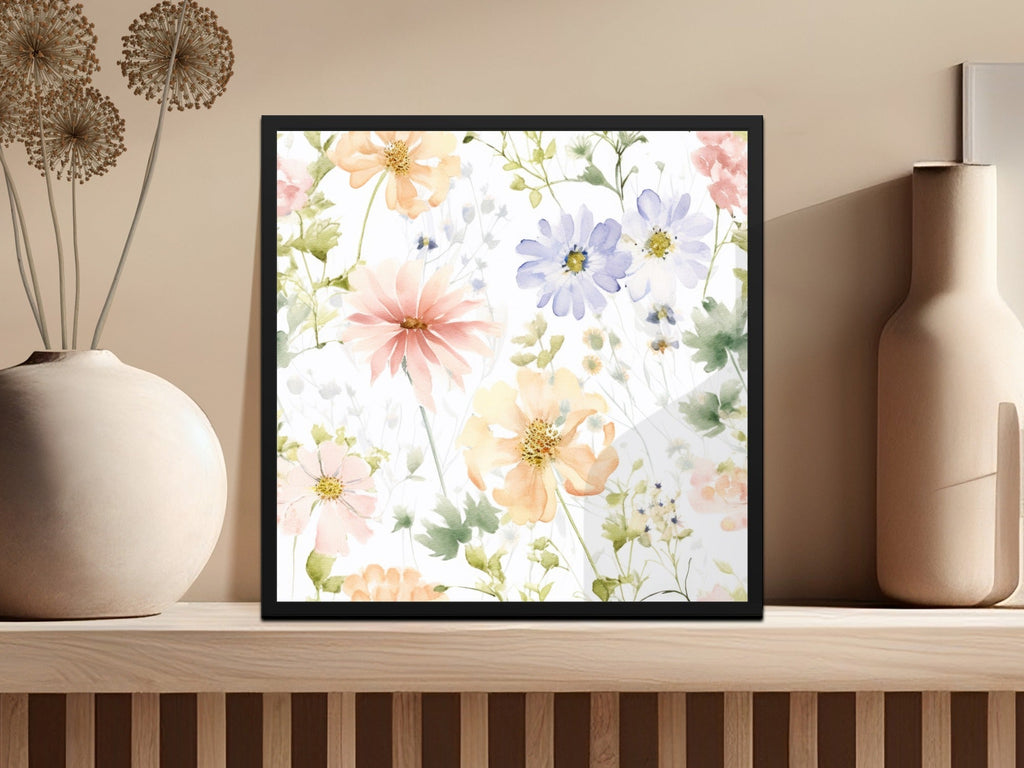 Floral Watercolor Digital Paper, Seamless Flower Pattern, Delicate Blossom, Soft Colors, Scrapbooking Paper, Printable Paper - Moore and Mountain