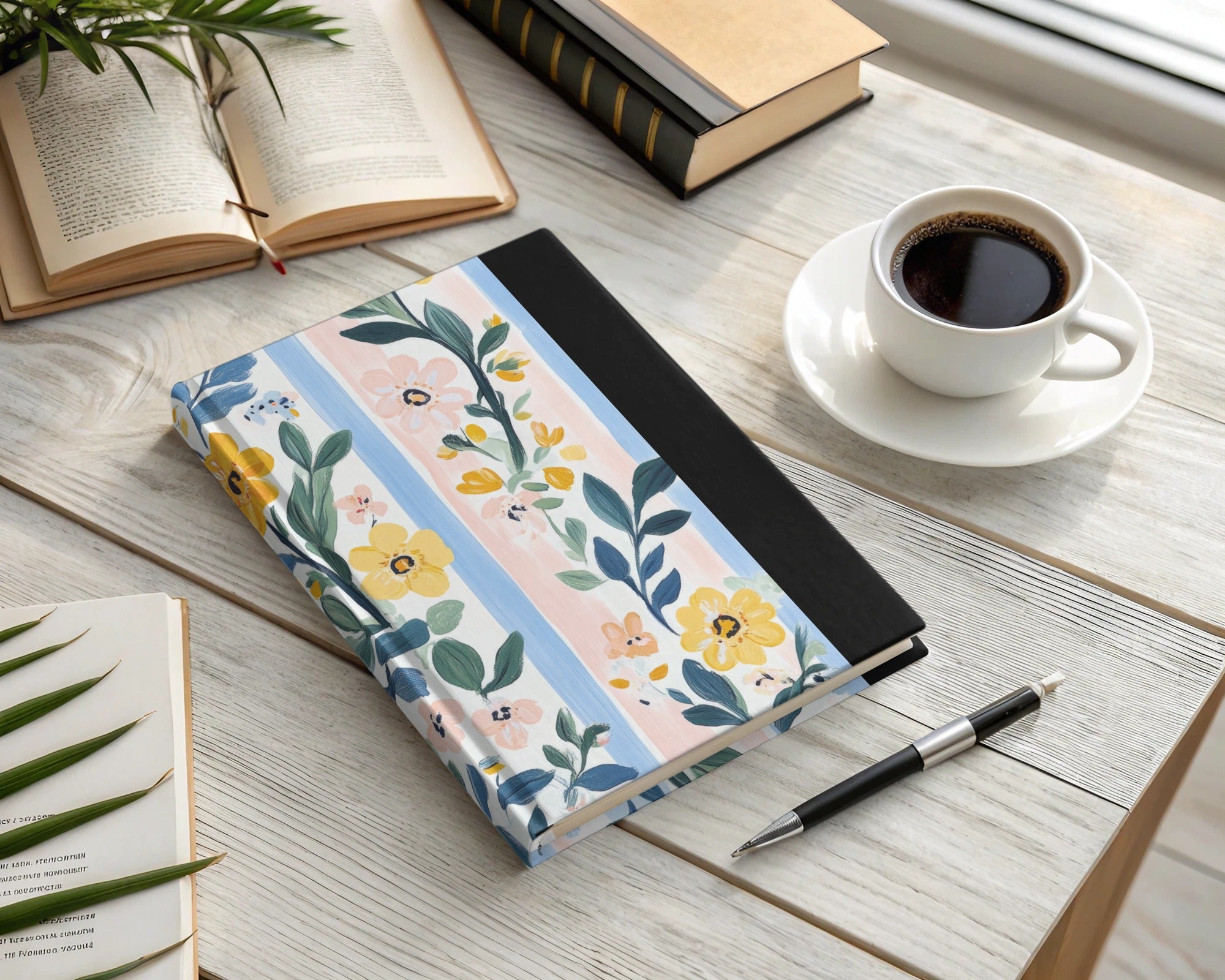 Floral with Vertical Stripes Seamless Grandmillenial Digital - Moore and Mountain