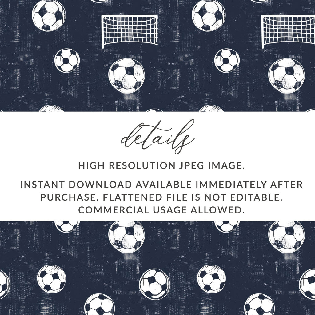 Football Digital Paper, Soccer Ball Seamless Pattern, Goal Digital Download, Sport JPEG Pattern, Scrapbook Background, Kids Pattern - Moore and Mountain
