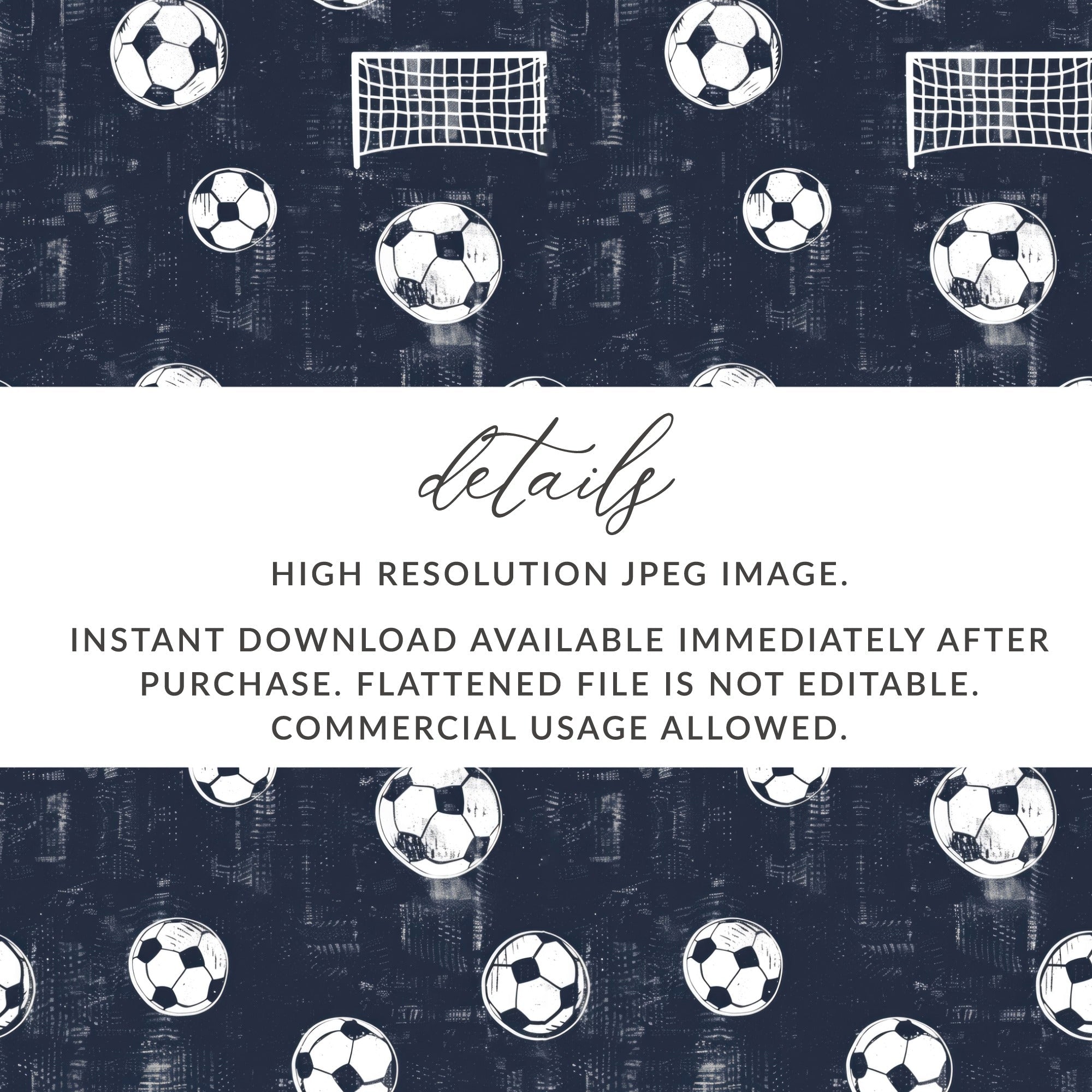 Football Digital Paper, Soccer Ball Seamless Pattern, Goal Digital Download, Sport JPEG Pattern, Scrapbook Background, Kids Pattern - Moore and Mountain